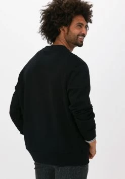 Zwarte Fred Perry Sweater Crew Neck Sweatshirt