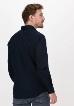 Donkerblauwe Selected Homme Klassiek Overhemd Slimmichigan Shirt Ls B