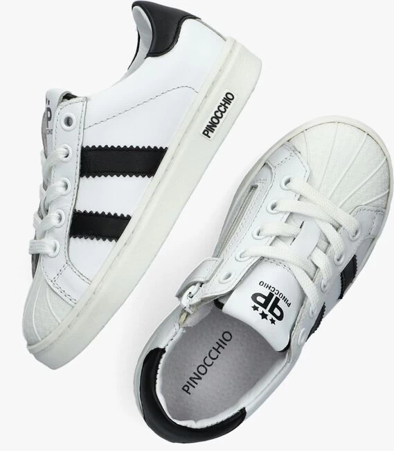Witte Pinocchio Lage Sneakers P1834 4 Witte Pinocchio Lage Sneakers P1834 - Afbeelding 2