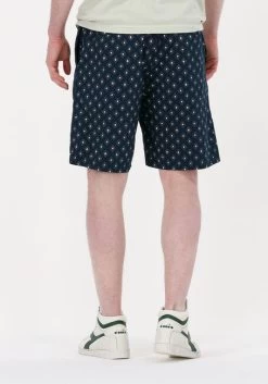 Donkerblauwe Scotch & Soda Korte Broek Bermuda Light Weight Printed Poplin Short