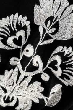 Zwarte Access Blouse Linen Blouse Ethnic Embroideries -Family Verkoop 219732 6