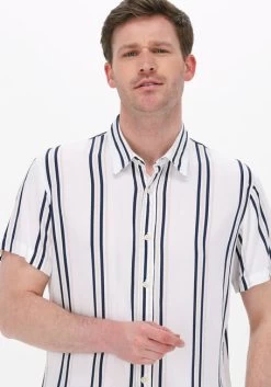 Groene Selected Homme Casual Overhemd Slhslimcarl Shirt Ss Stripes -Family Verkoop 220174 3