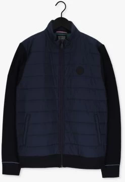 Blauwe Scotch & Soda Gewatteerde Jas Padded Jacket With Knitted Sleeve And Back Panel -Family Verkoop 221401 5