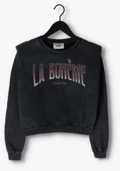 Grijze Colourful Rebel Sweater La Boheme Acid Wash Padded Shoulder Sweat -Family Verkoop 223269 5