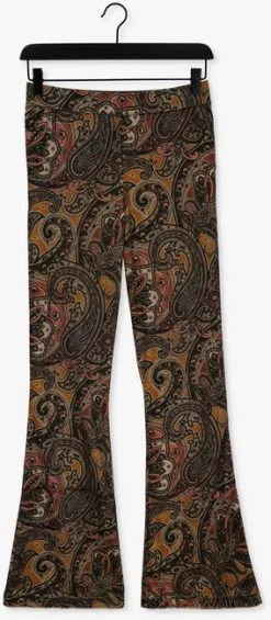 Multi Summum Flared Broek Trousers Paisley Velvet -Family Verkoop 224212 5
