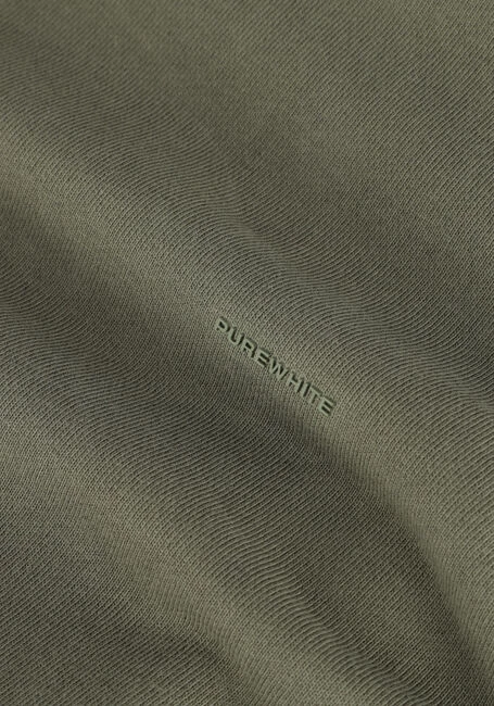 Olijf Purewhite Trui Organic Fabric Crewneck With Triangle Self Fabric Patch On Back 6 Olijf Purewhite Trui Organic Fabric Crewneck With Triangle Self Fabric Patch On Back - Afbeelding 4