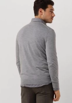 Lichtgrijze Profuomo Trui Pullover V-neck