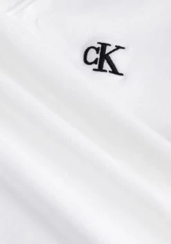 Witte Calvin Klein T-shirt Ck Embroidery Stretch -Family Verkoop 234022 6