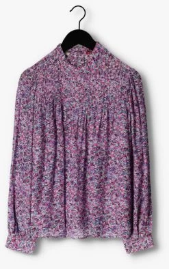 Paarse Scotch & Soda Blouse Pintuck Blouse With Ruffle Collar -Family Verkoop 235821 5