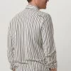 Lichtblauwe Cast Iron Casual Overhemd Long Sleeve Shirt Jersey Stripe With Structure