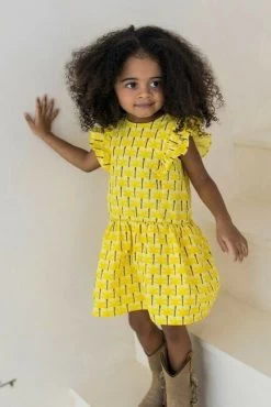 Gele Like Flo Aop Woven Ruffle Dress -Family Verkoop 239461 8