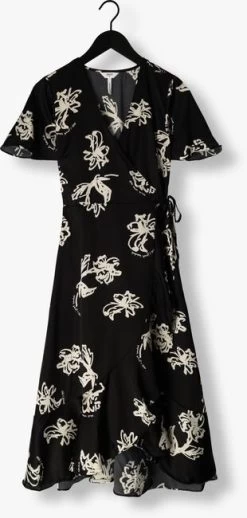 Zwarte Object Midi Jurk Objissy Papaya S/s Midi Wrap -Family Verkoop 240189 5