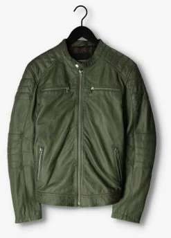Groene Goosecraft Leren Jas Gc Jacket965 -Family Verkoop 242136 5