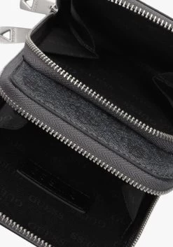 Zwarte Guess Reportertas Vezzola Dbl Zip Around Xbody