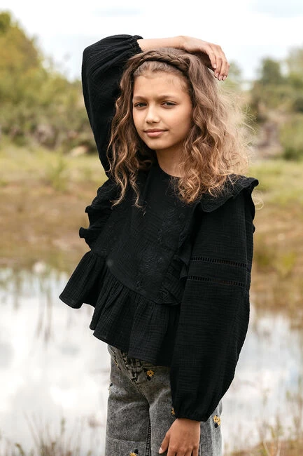 Zwarte Looxs Blouse 10sixteen Mousseline Embroidery Top 3 Zwarte Looxs Blouse 10sixteen Mousseline Embroidery Top