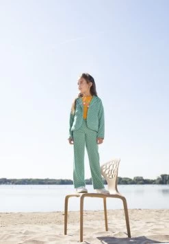 Groene Moodstreet Pantalon Pants In Jacquard Knit Check