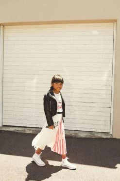 Roze Ikks Plissé Rok Jupe Longue