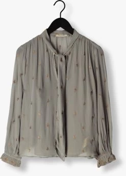 Grijze Scotch & Soda Blouse Embroidered Top With Tie Neck -Family Verkoop 248989 5