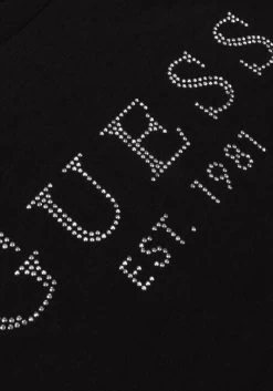 Zwarte Guess T-shirt Ss Guess 1981 Crystal Easy Tee -Family Verkoop 249726 6