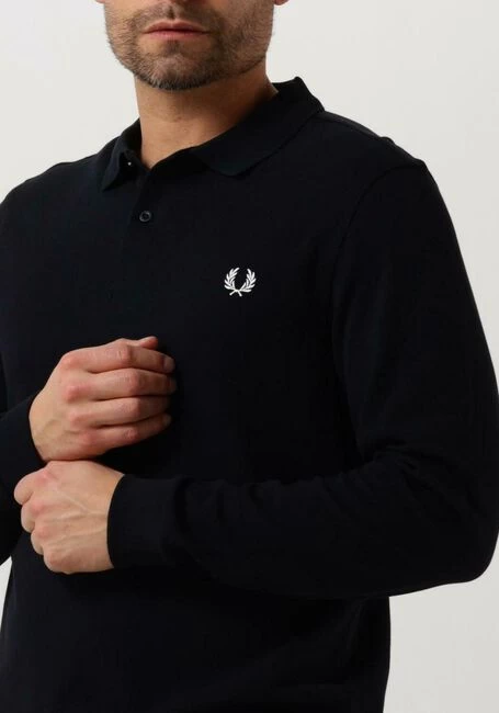 Donkerblauwe Fred Perry Polo Ls Plain Fred Perry Shirt 4 Donkerblauwe Fred Perry Polo Ls Plain Fred Perry Shirt - Afbeelding 2