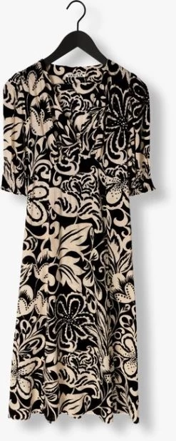 Zwarte Vanilia Midi Jurk Floral Happy Long 8 Zwarte Vanilia Midi Jurk Floral Happy Long -Family Verkoop 254382 5