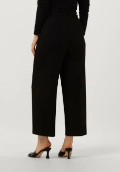 Zwarte Vanilia Pantalon Wafel Wide Leg