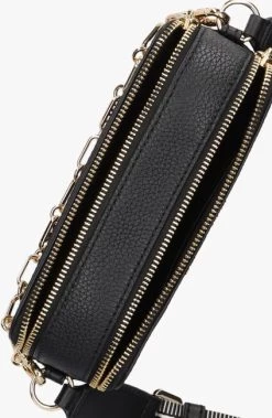 Zwarte Michael Kors Handtas Sm Dbl Zp Camra Chn Xbody